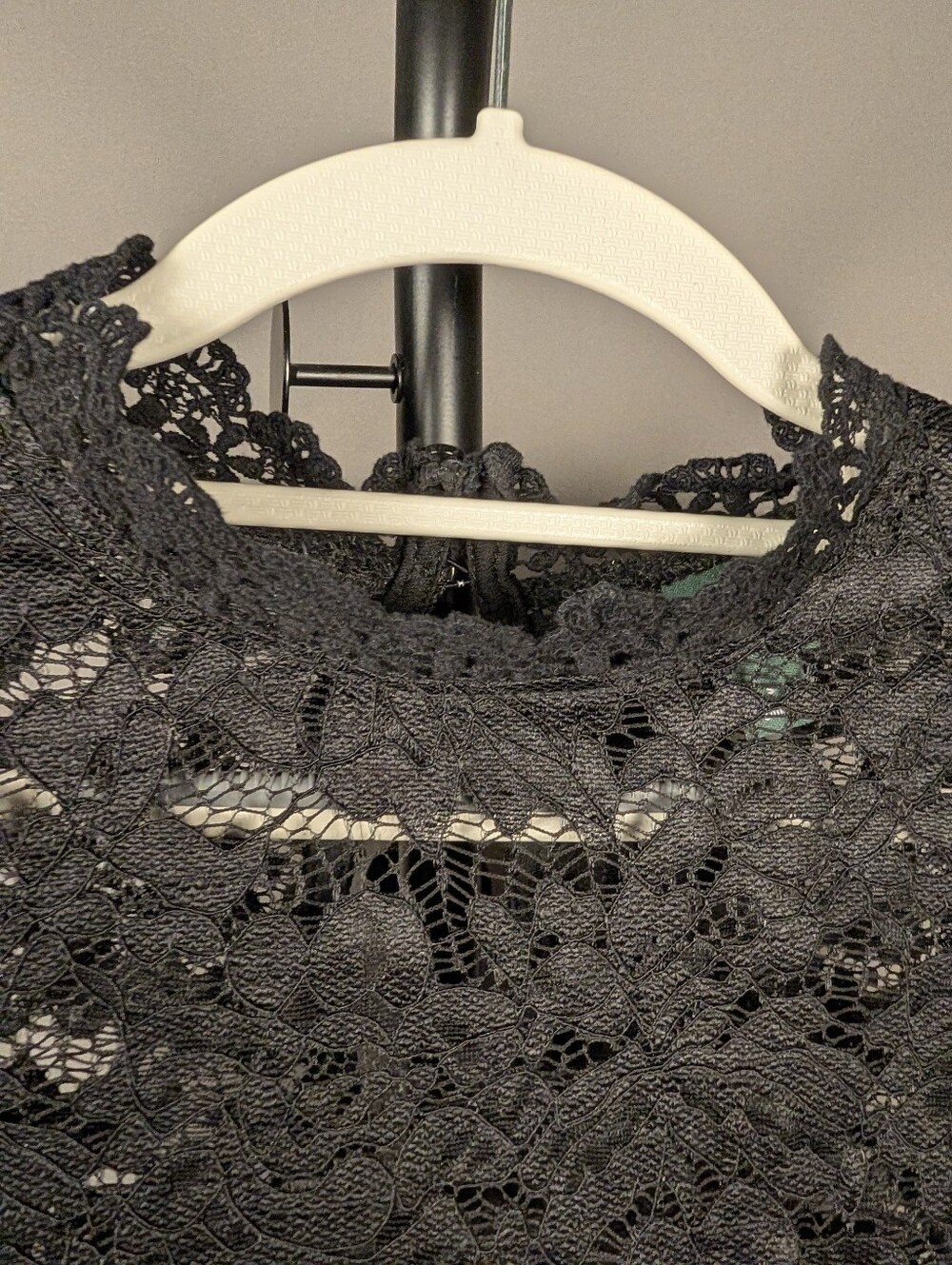 Laundry by Shelli Segal Black Floral Lace Long Sleeve Blouse S A367 - Picture 4 of 7